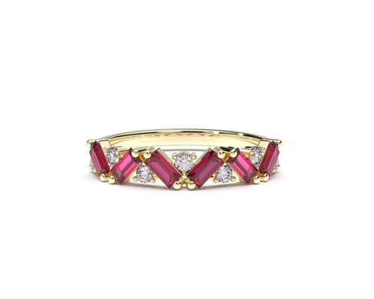 14ct Diamond Ruby Ring